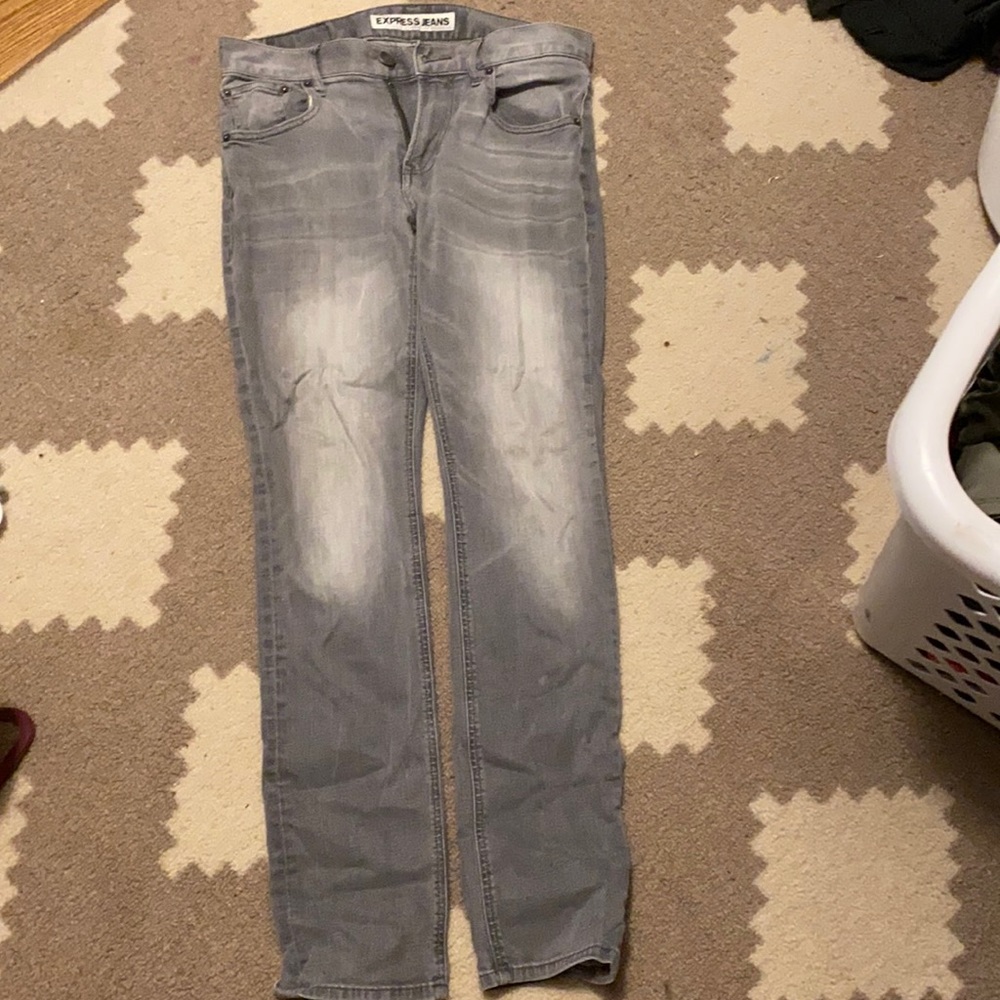 Men’s slim fit grey jeans stretch material